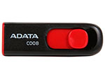 Флеш-накопитель ADATA USB 3.2, 64 GB, (AC008-64G-RKD), BLACK/RED флешка adata classic c008 32гб white cyan ac008 32g rwe