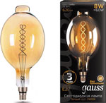 фото Лампа gauss led vintage filament flexible bt180 8w e27 180*360mm amber 620lm 2400k