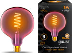 фото Лампа gauss led filament flexible g125-c pink e27 5w 190lm 1800k 125*178mm