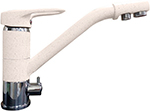 Кухонный смеситель GranFest прямой с краном питьевой воды, D-40 мм белый (2624-1 белый)