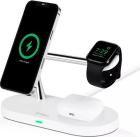 

Беспроводная зарядная станция 4-в-1 Ttec AirCharger Quattro M MagSafe Competitible 4in1 iPhone + Apple Watch + AirPods Wireless Fast charger with LED, белый