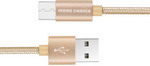Кабель MoreChoice USB 2.0A для micro USB K11m нейлон 1м (Gold)