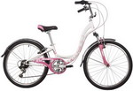 Велосипед Novatrack 24 BUTTERFLY сталь. рама 11 белый-розовый 6-скор TY21/RS35/SG-6SI V-brake 24SH6V.BUTTERFLY.11PN22