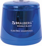 Точилка электрическая Brauberg DOUBLE BLADE, двойное лезвие, питание от 2 батареек AA (229605) точилка механическая brauberg style карандашей 8 11мм 228482