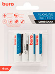 

Батарейки Buro Alkaline LR03 AAA, 4 штуки, блистер