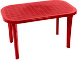 Стол обеденный Элластик Пласт овальный (красный), СП2-МТ005