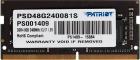 

Оперативная память Patriot Memory SO-DIMM DDR4 8GB 2400Mhz Signature (PSD48G240081S), Черный