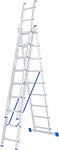 Лестница Сибртех 97819 3 х 9 ступеней, алюминиевая, трехсекционная