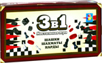 Игра настольная 1 Toy 3в1 ''Шашки/шахматы/нарды'' на магните 25х13,2х3,5см игра настольная 5в1 1 toy шашки шахматы нарды карты домино на магните 25х13 2х3 5см т12060