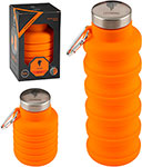 Бутылка для воды Leonord LEO-01 004748 500мл складная силиконовая с карабином бутылка для воды складная 700 мл 22 х 6 5 см силиконовая