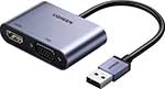 Видеоадаптер Ugreen USB 3.0 - HDMI+VGA, 1080p, цвет серый (20518) ugreen hd104 hdmi hdmi 50