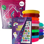 Набор для 3Д творчества Funtasy PLA-пластик 15 цветов + Книжка с трафаретами квадратный пастельный набор 36 цветов