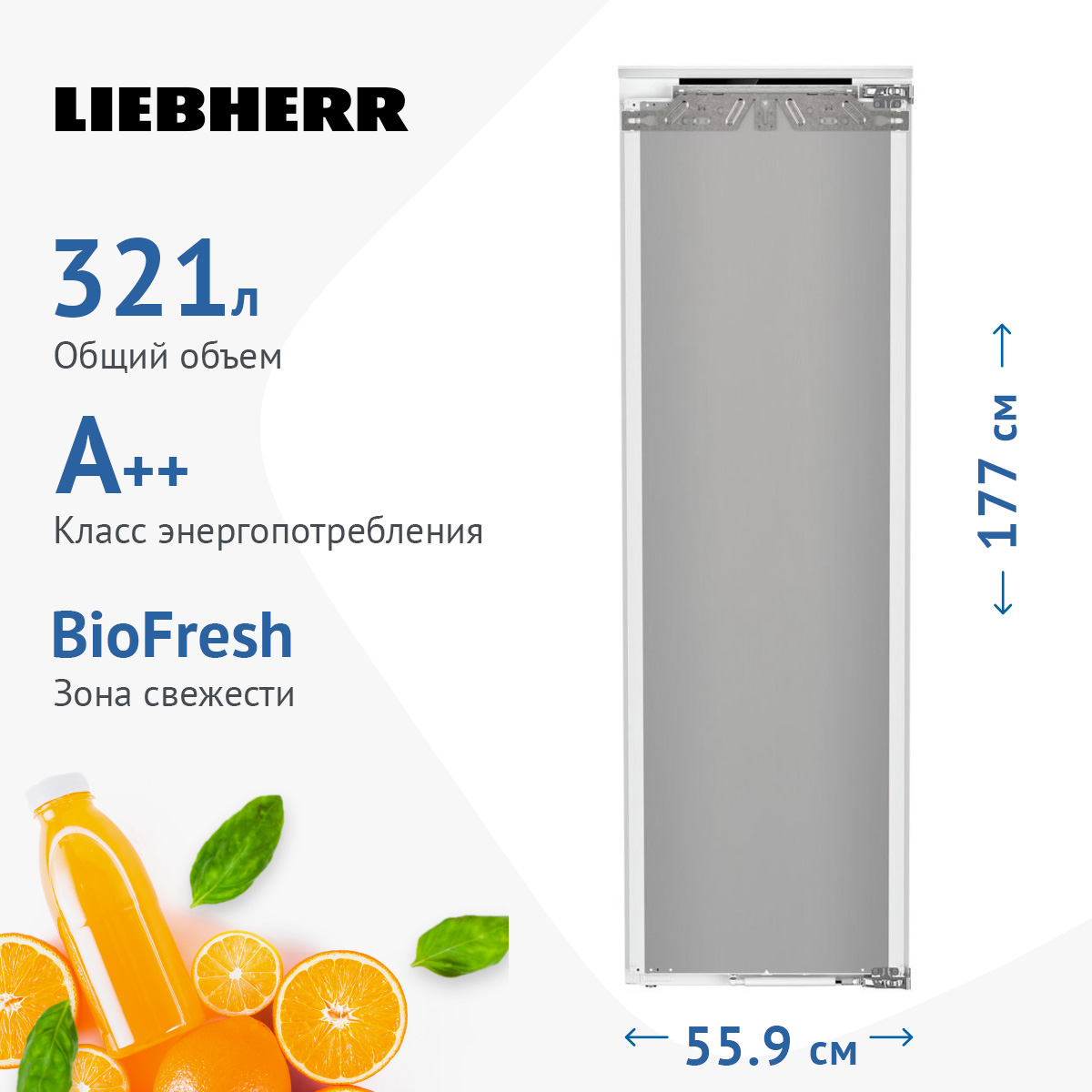 Изображение товара Встраиваемый холодильник Liebherr IRBd 5170-20 с функцией BioFresh и HydroBreeze