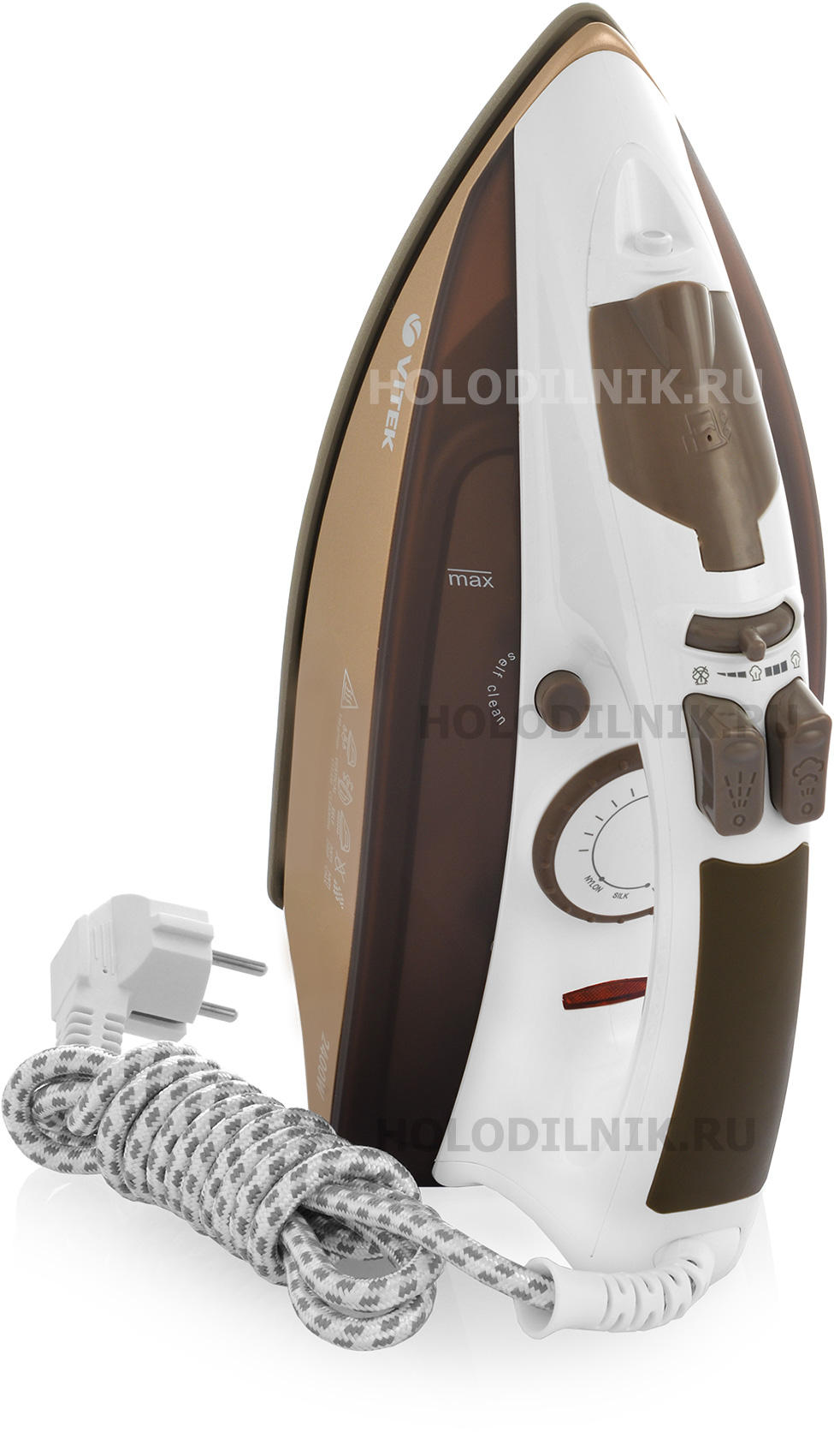 Изображение товара Утюг Vitek VT-1201 мощный с керамической подошвой и функциями отпаривания