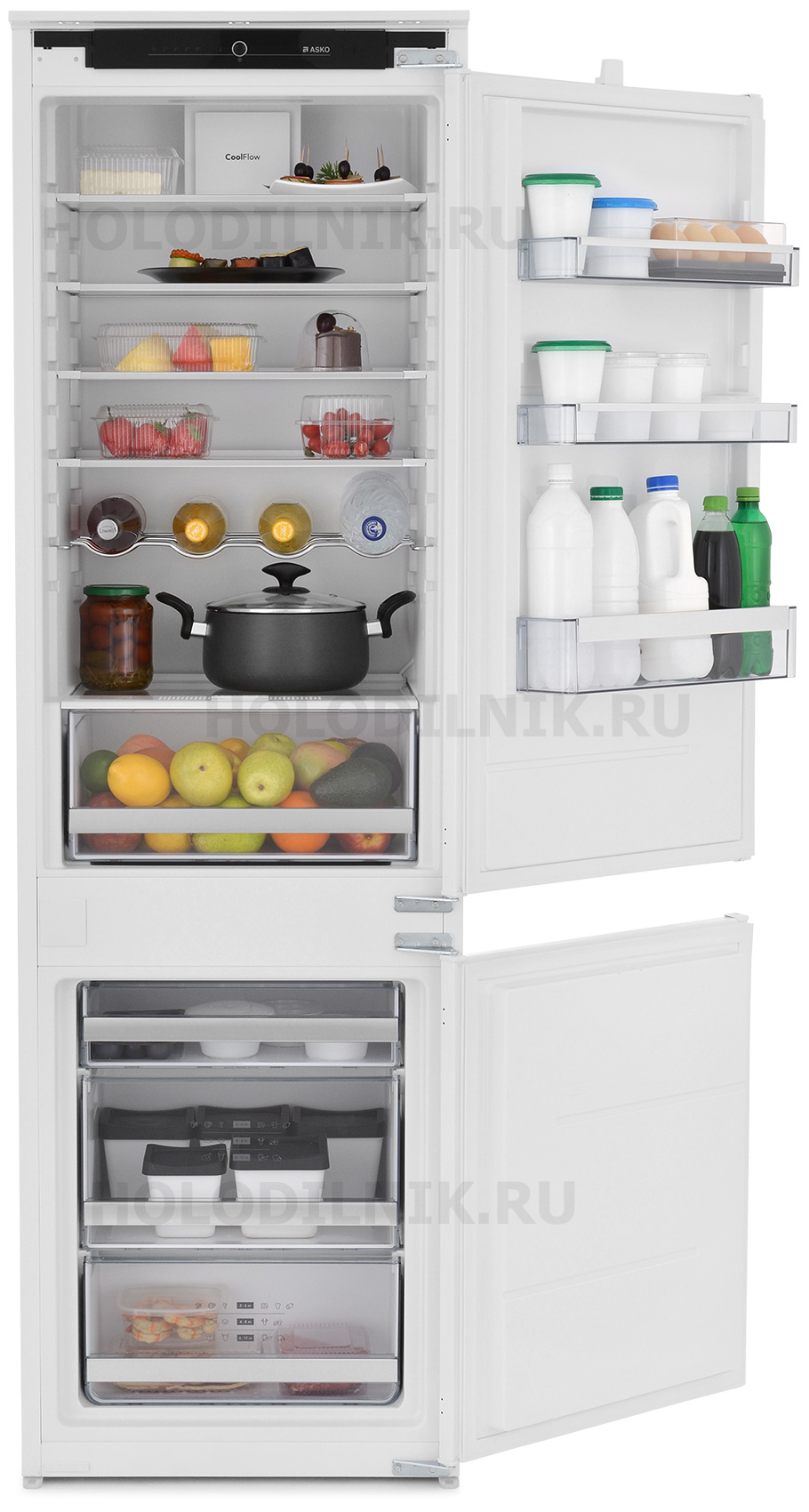 Изображение товара Встраиваемый двухкамерный холодильник Asko RF 31831 i высокий класс энергоэффективности