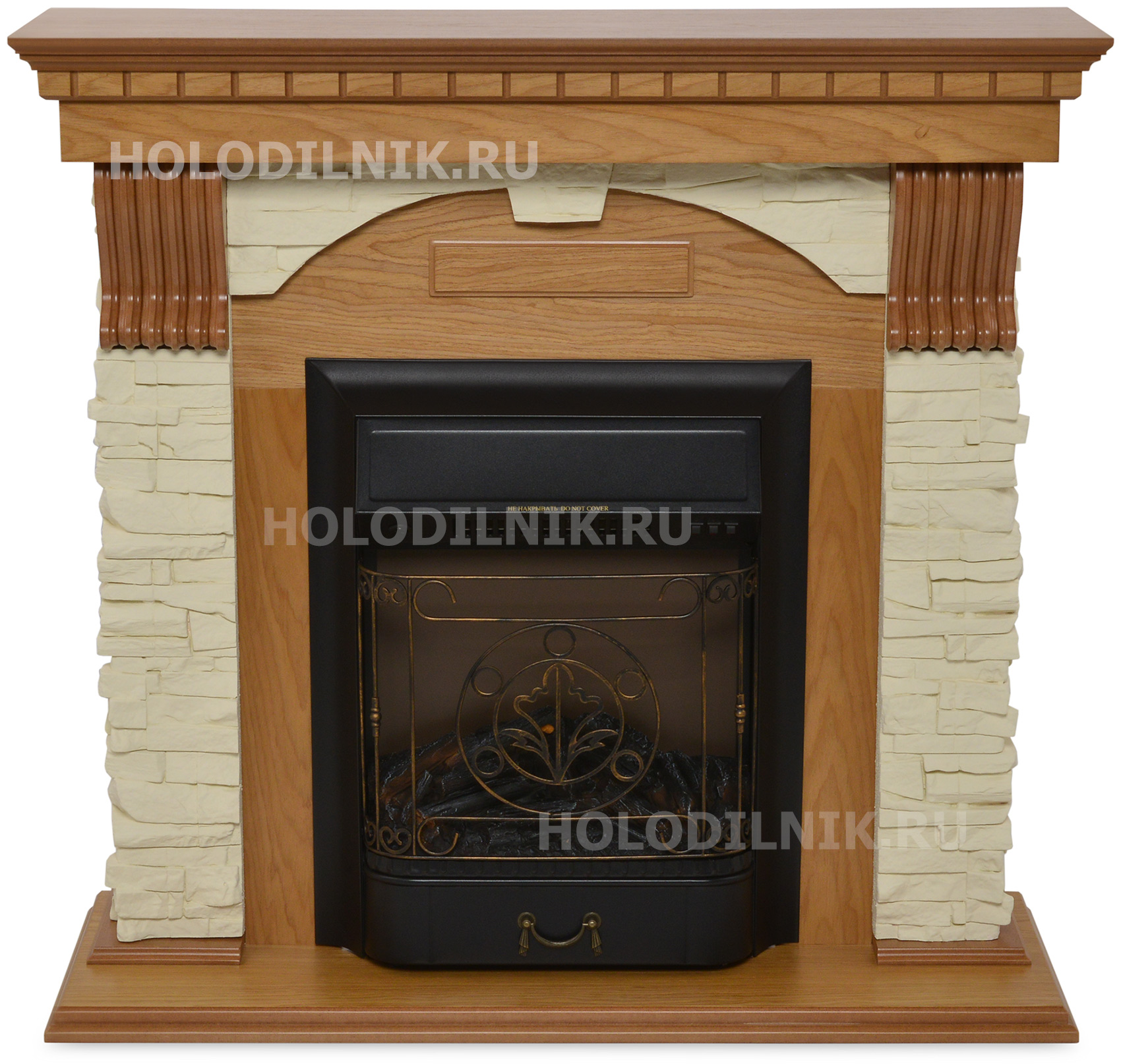 Каминокомплект Royal Flame Dublin арочный сланец белый с очагом Majestic FX Black (RB-STD3BLFX) (дуб)
