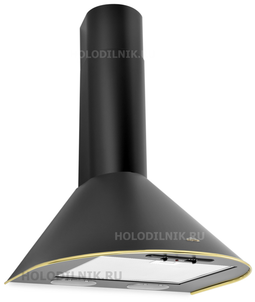 Изображение товара Вытяжка Elikor Эпсилон 60 черный золотой кант мощная купольная 430 м3/ч