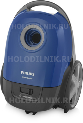 Пылесос Philips 3000 Series XD3010/01, 2000 Вт, мешок 3 л, 83 дБ, сине-чёрный (9