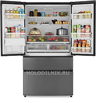 Многокамерный холодильник Haier HB 25 FSNAAA RU black inox многокамерный холодильник haier htf 508dgs7ru