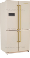 Многокамерный холодильник Kuppersberg NMFV 18591 C, кремовый/фурнитура бронза многокамерный холодильник kuppersberg nffd 183 bkg